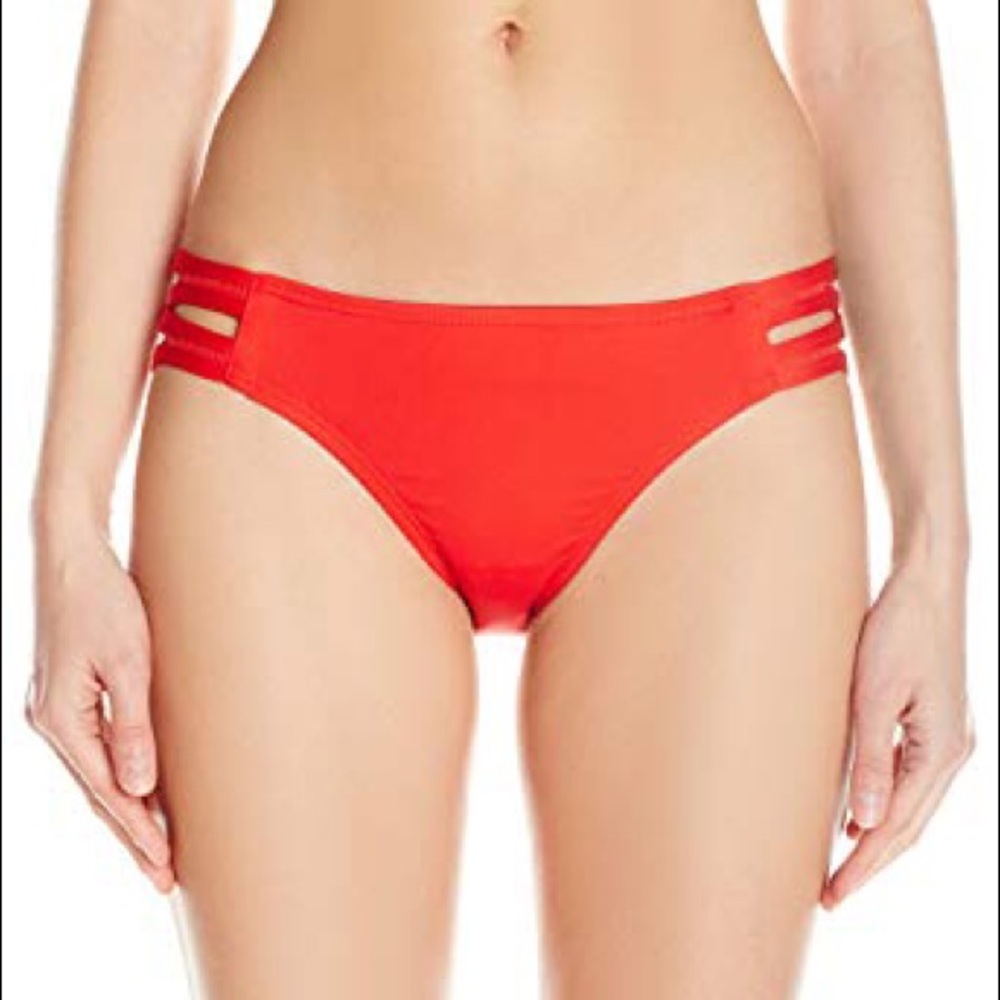 Carmen Marc Valvo Red Lattice Bikini Bottom